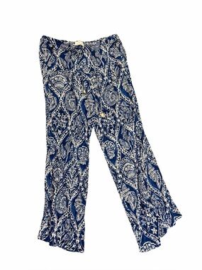 PANAMA JACK Blue White Rayon Beach Pants